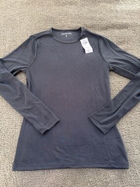 Abercrombie & Fitch Long Sleeve Crew Tee - Charcoal
